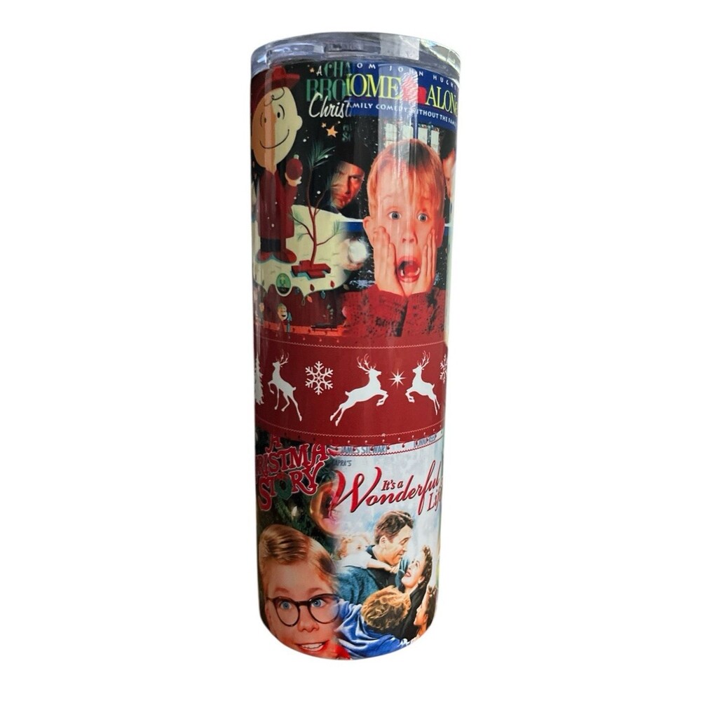 Holiday Christmas Movie Tumbler Stainless Steel 20 oz Grinch Rudolph Santa Frost